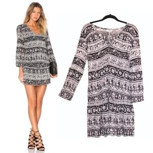 Joie Dress Womens‎ Large Elephant Print Boho Long Sleeve Indian Maxi Flowy